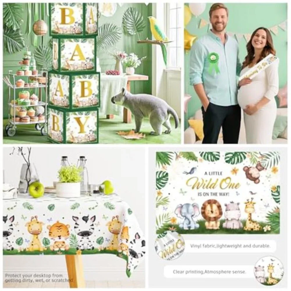 Safari Baby Shower Decorations Boy Jungle Party Supplies All in One Kit Tablewar